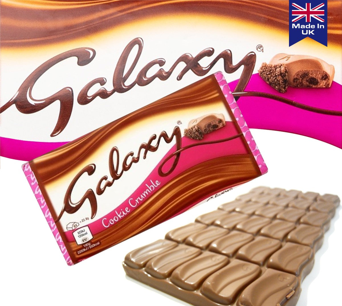 Galaxy Cookie Crumble & Milk Chocolate Block Bar 114g