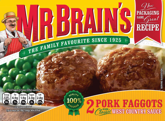 Mr Brain's 2 Pork Faggots 222g