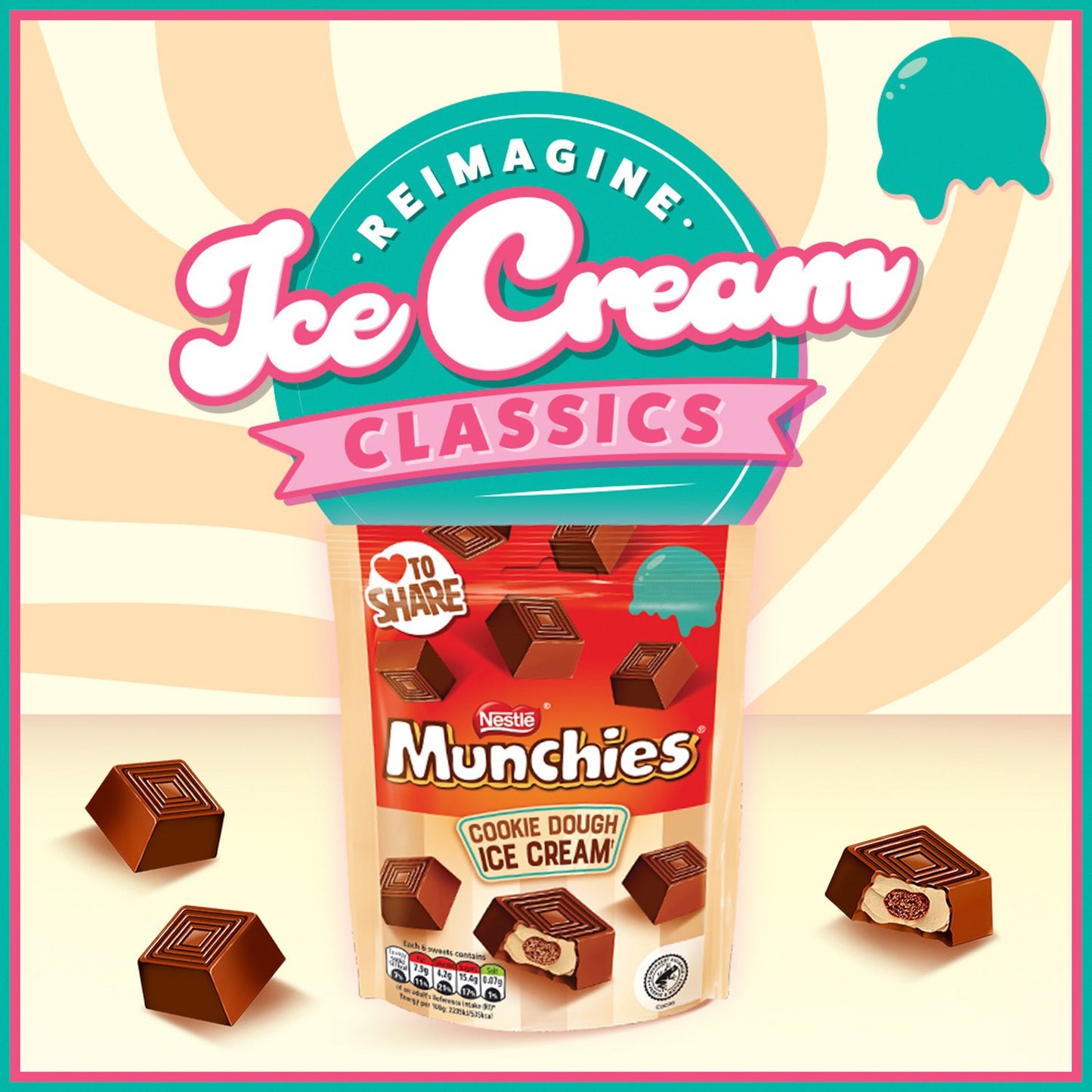 Nestle Munchies Chocolate Cookie Dough Ice Cream Pouch 97g