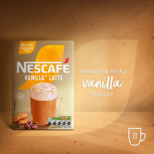 Nescafe Gold Vanilla Latte Instant Coffee 8 x 18.5g Sachets
