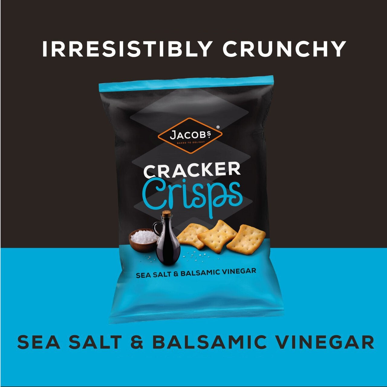 Jacobs Cracker Crisps Salt & Balsamic Sharing Bag Snacks 150g