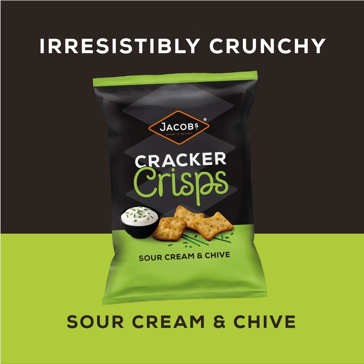 Jacobs Sour Cream & Chive Cracker Crisps Sharing Bag Snacks 150g