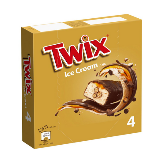 Twix Chocolate & Caramel Ice Cream 4pk