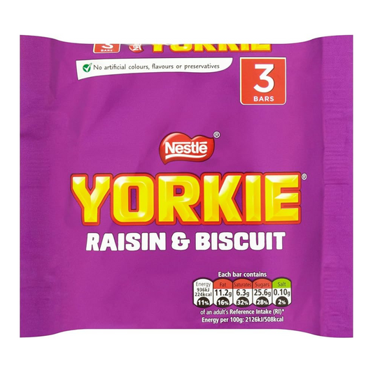 Yorkie Raisin & Biscuit Chocolate Bar Multipack 132g