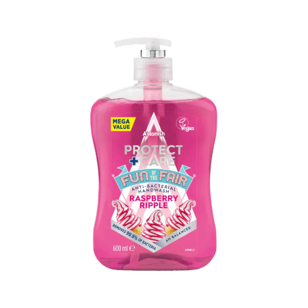 Astonish Protect And Care Raspberry Ripple Anti Bacterial Hand Wash 600ml