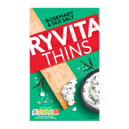 Ryvita Thins Rosemary & Sea Salt Flatbreads 125g