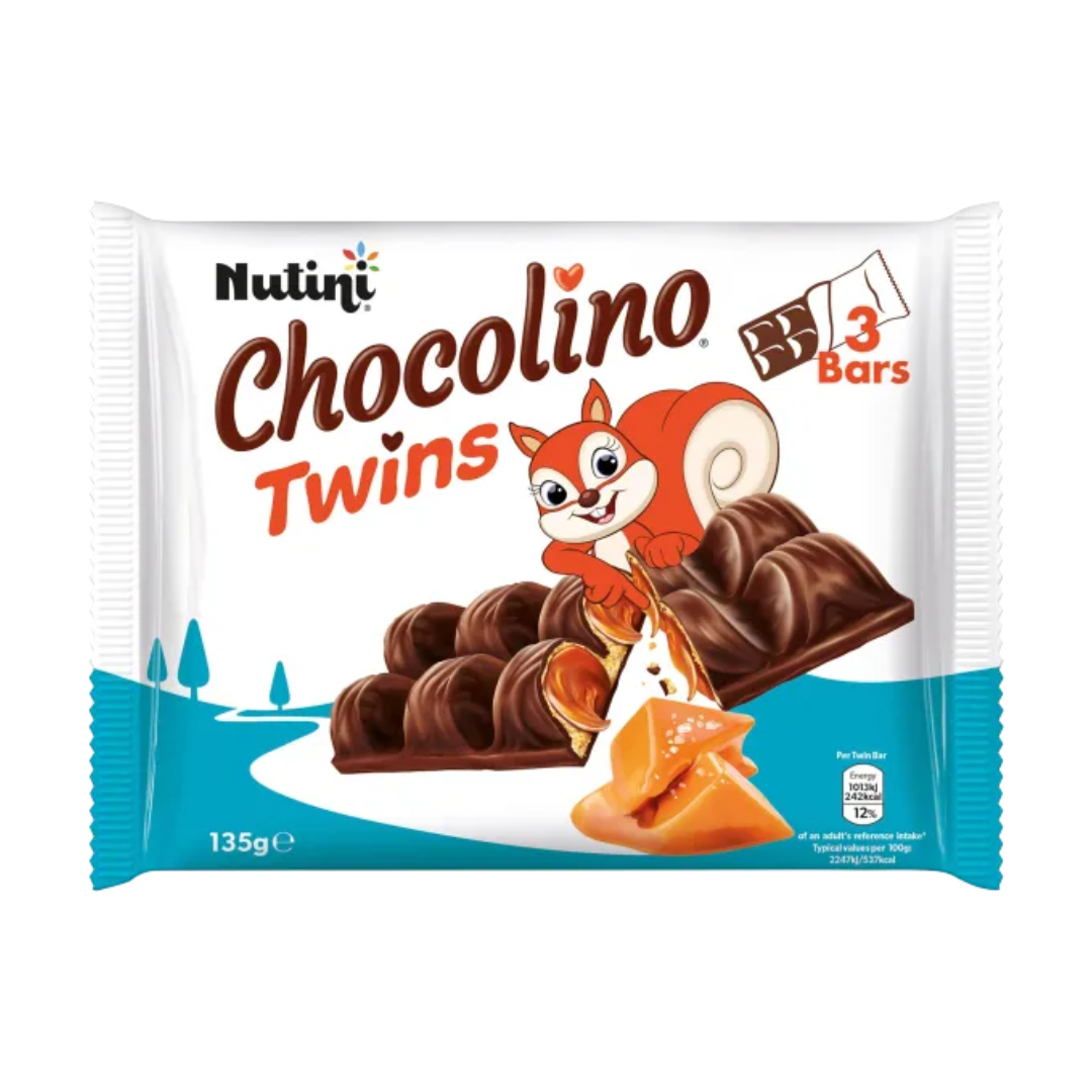 Nutini Chocolino Twins Hazelnut chocolate Bar 3 x 45g
