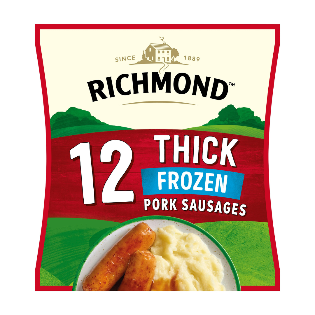 Richmond 12 Frozen Thick Pork Sausages 516G