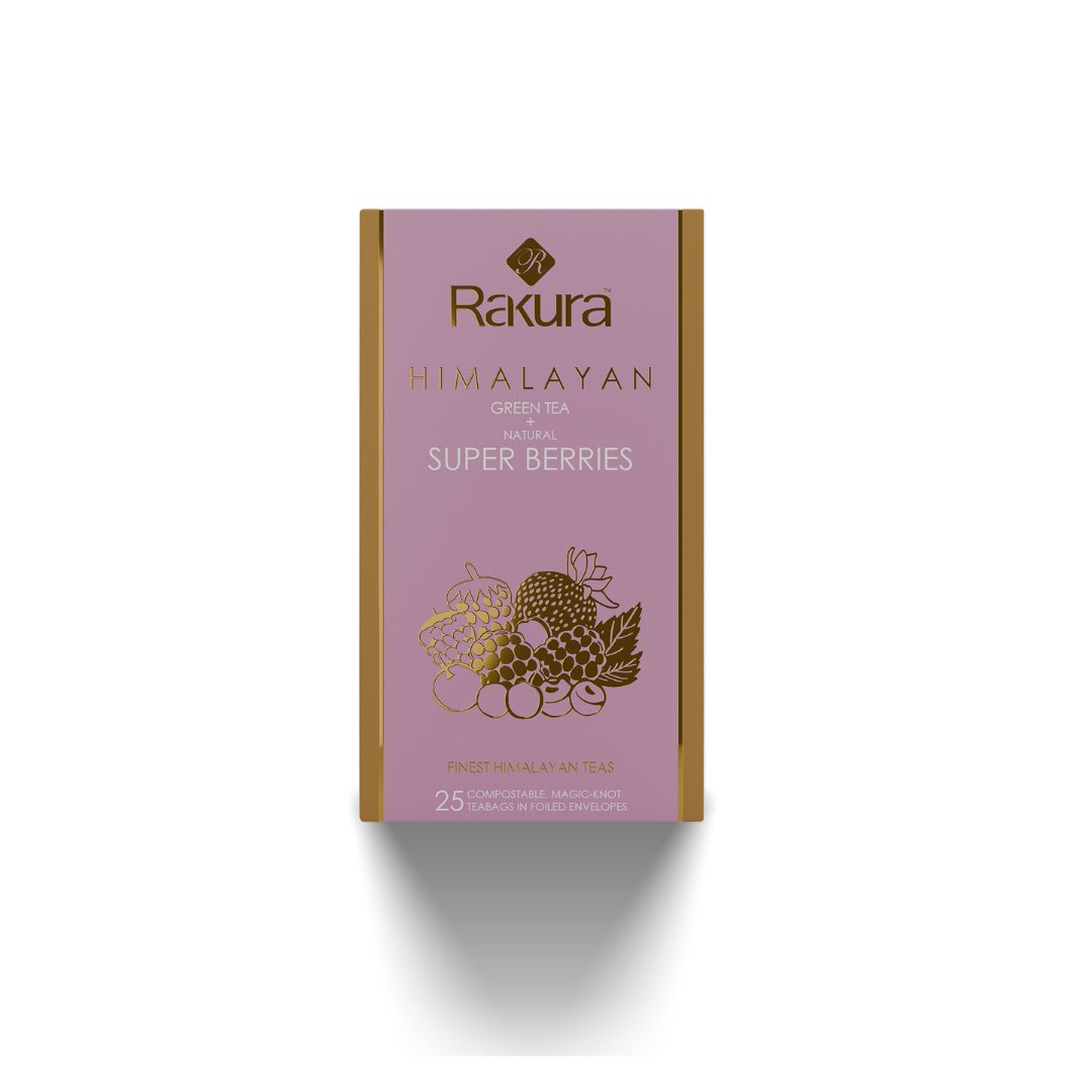Rakura Himalayan Green Tea with Natural Super Berries 25 Tea Bags