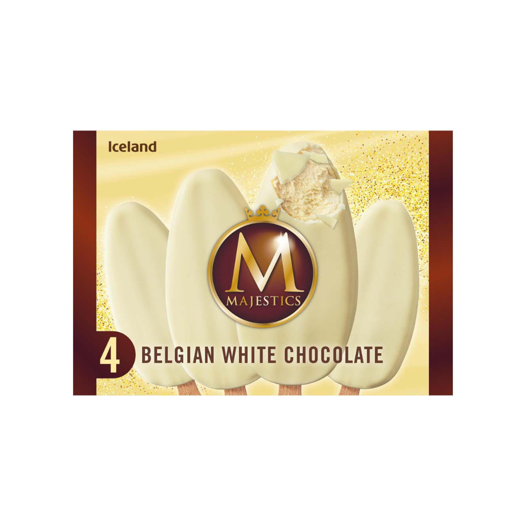 Iceland 4 Belgian White Chocolate Majestics 334g