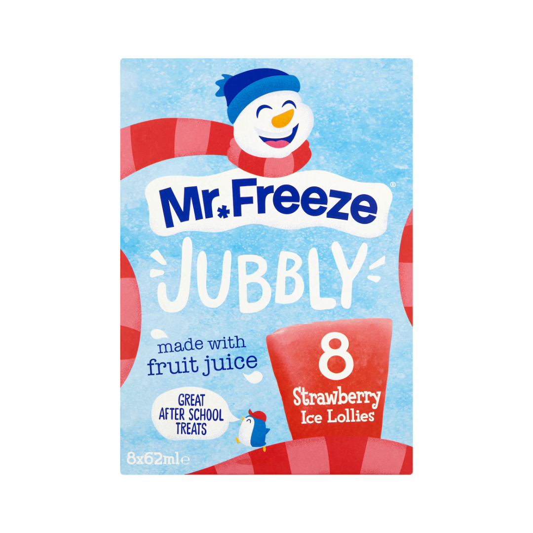Mr Freeze Jubbly Strawberry Ice Lollies 8 Packs 496ml