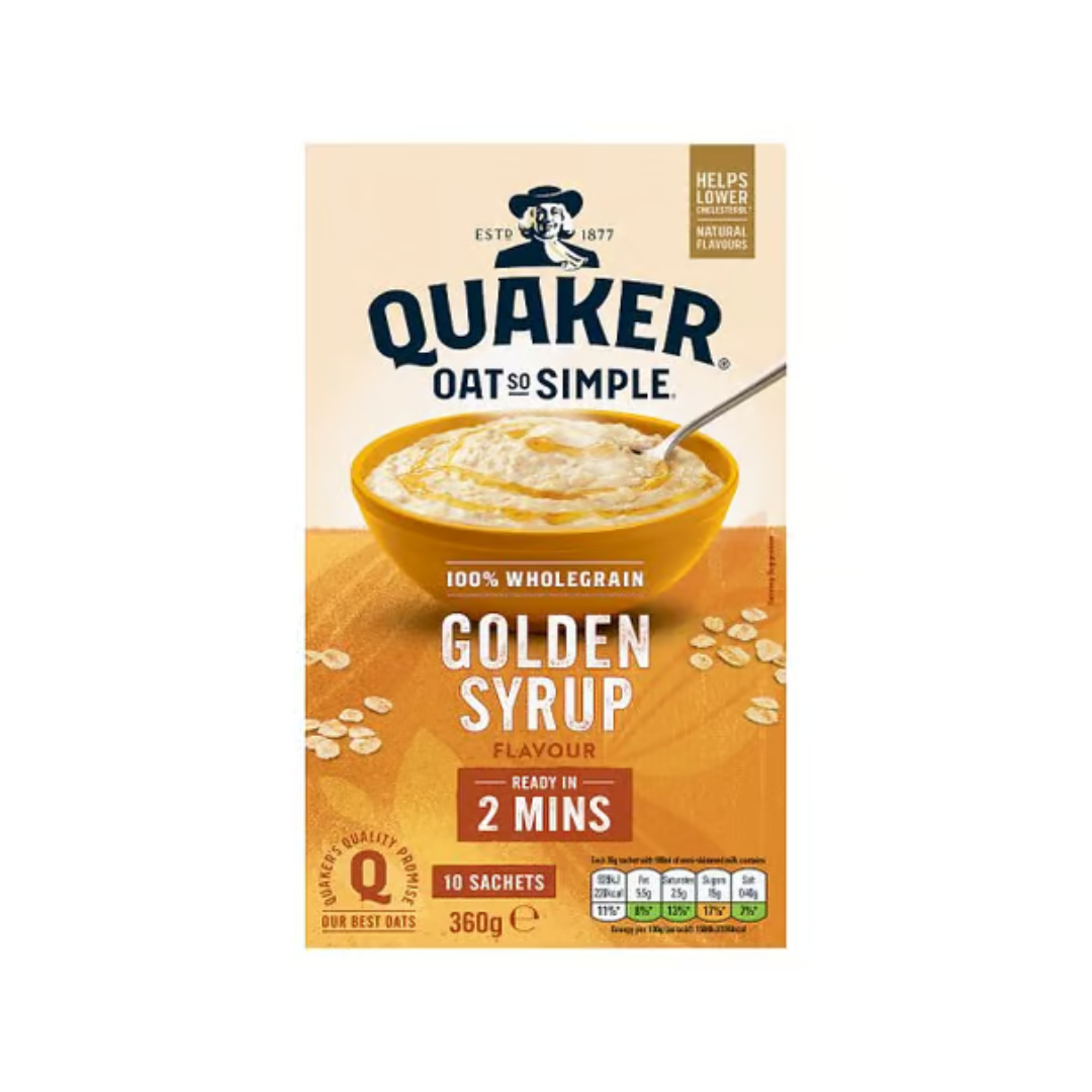 Quaker Oat So Simple Golden Syrup Porridge Sachets 10 Pack 360g