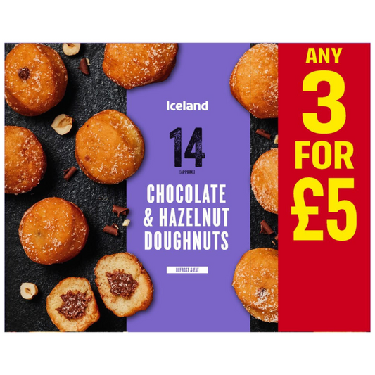 Iceland 14 Chocolate & Hazelnut Doughnuts 160g