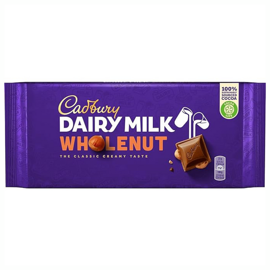 Cadbury Dairy Milk Chocolate Whole Nut Bar 180g