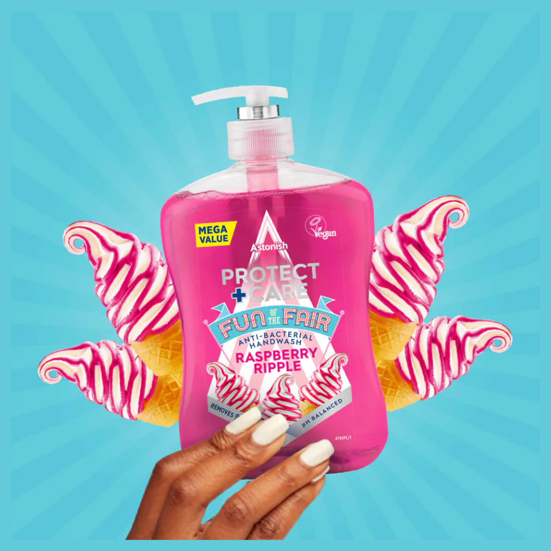 Astonish Protect And Care Raspberry Ripple Anti Bacterial Hand Wash 600ml