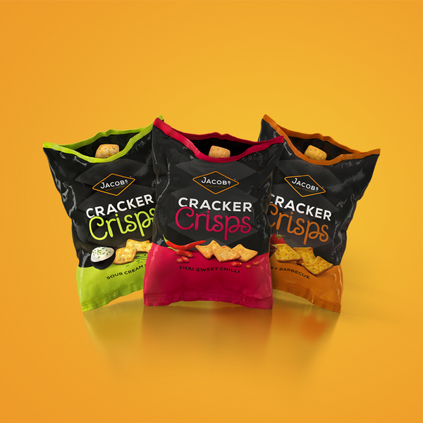 Jacobs Sour Cream & Chive Cracker Crisps Sharing Bag Snacks 150g