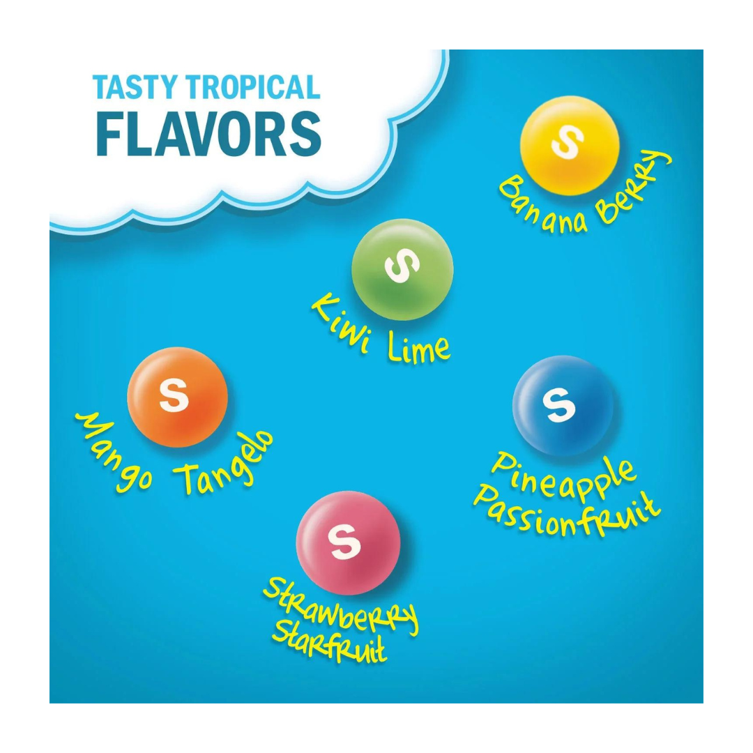 Skittles Chewy Sweets Tropical Fruit Flavoured Candy Treat Bag 109g