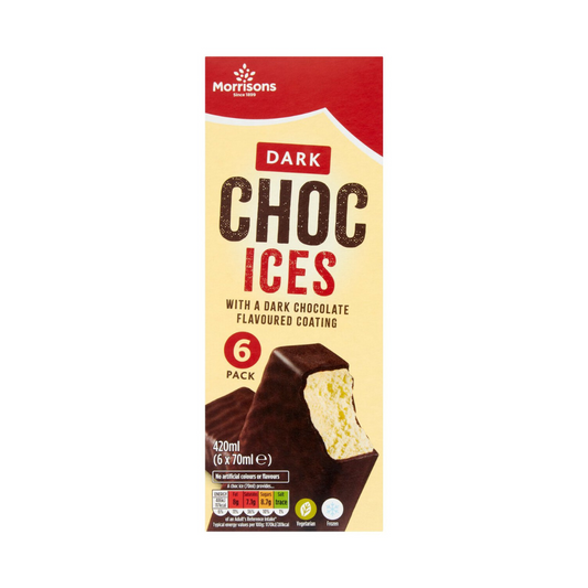 Morrisons 6 Dark Chocolate Ice Cream 420ml