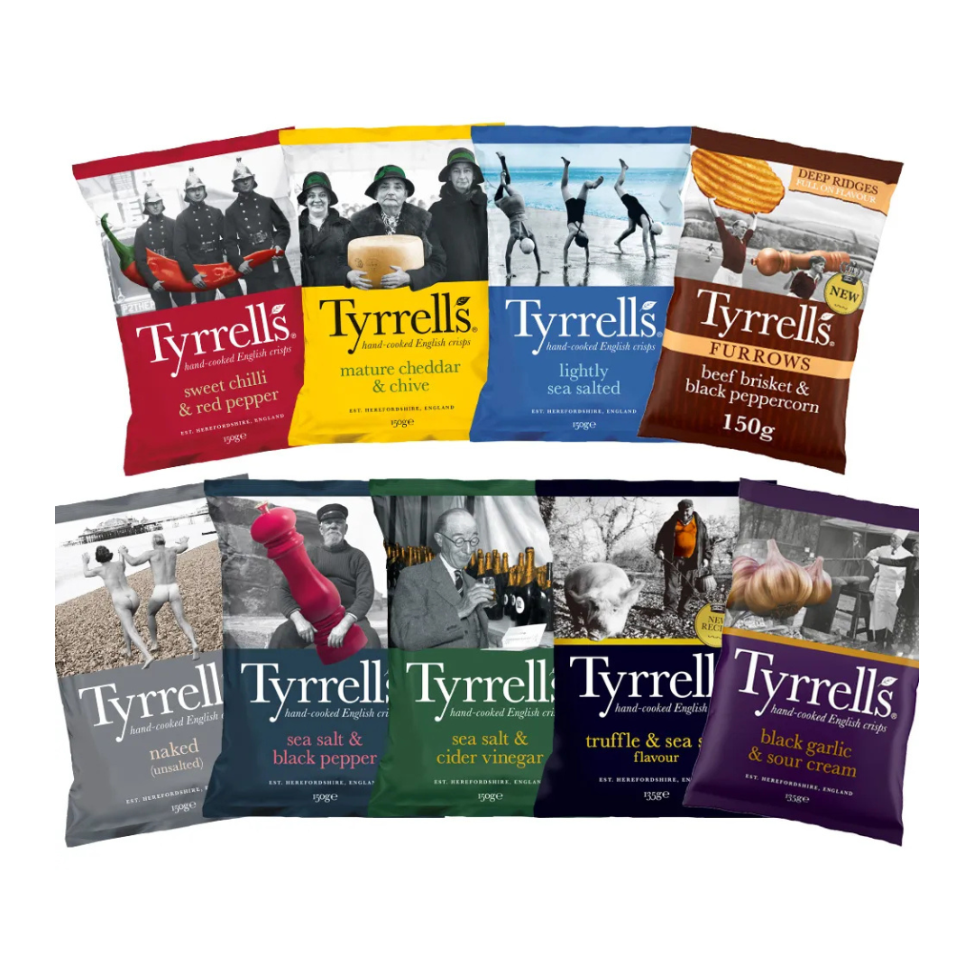 Tyrrells Furrows Sea Salt & Vinegar Crisps 150g