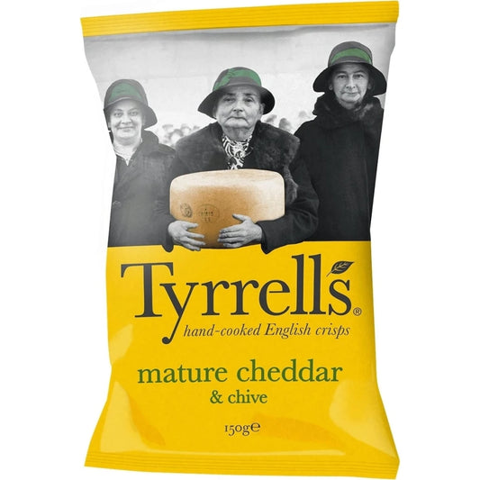 Tyrrells Mature Cheddar & Chive  Crisps 150g