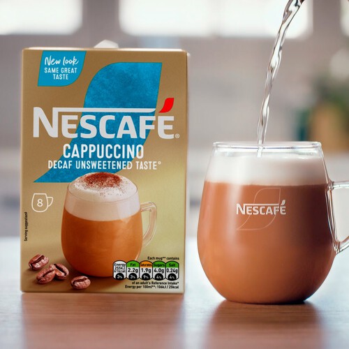 Nescafe Gold Cappuccino Decaf Unsweetened 8 x 15g