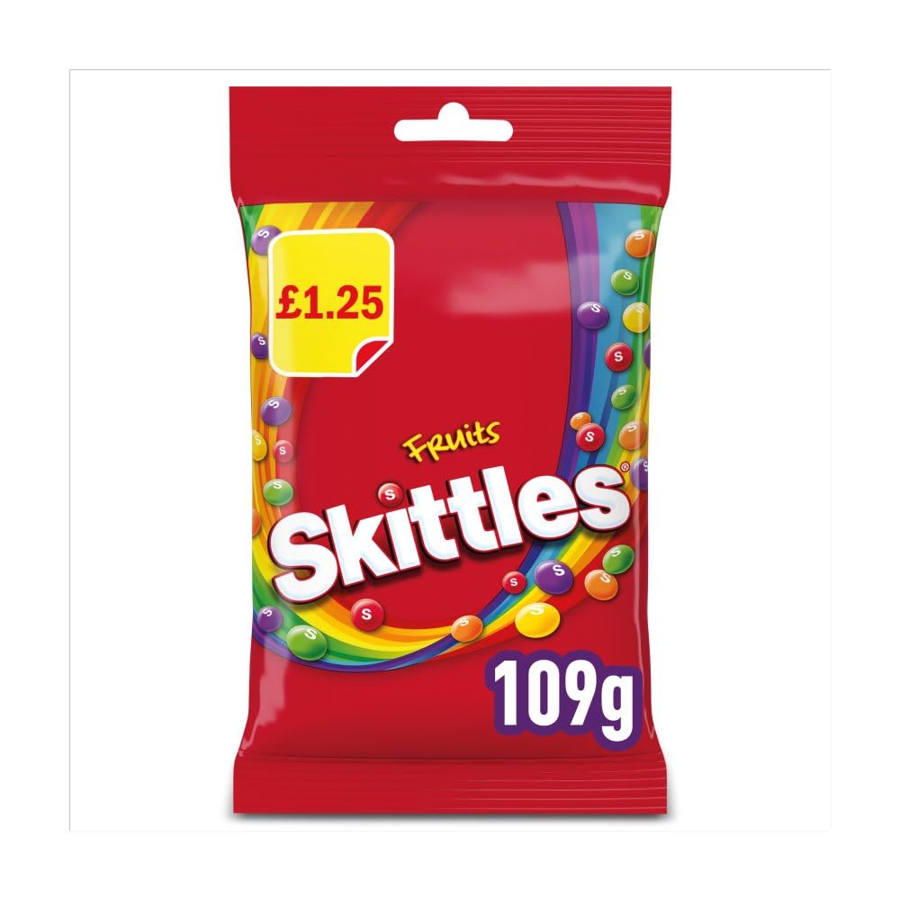 Skittles Chewy Sweets Fruit Flavoured Treat Bag Candy 109g