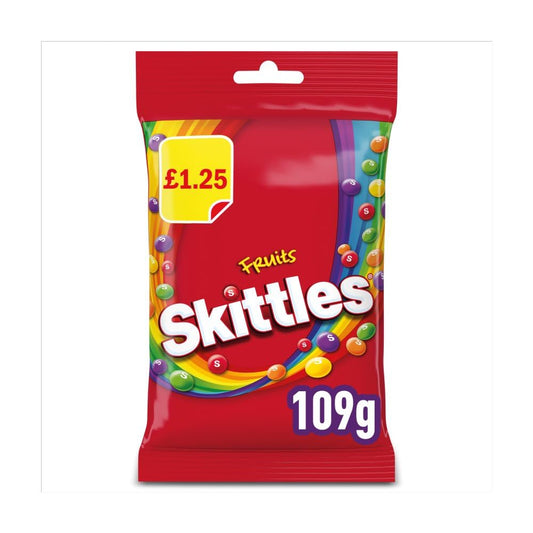 Skittles Chewy Sweets Fruit Flavoured Candy Treat Bag  109g