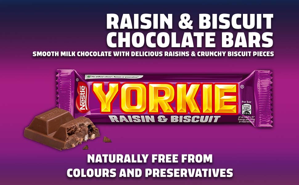 Yorkie Raisin & Biscuit Chocolate Bar Multipack 132g