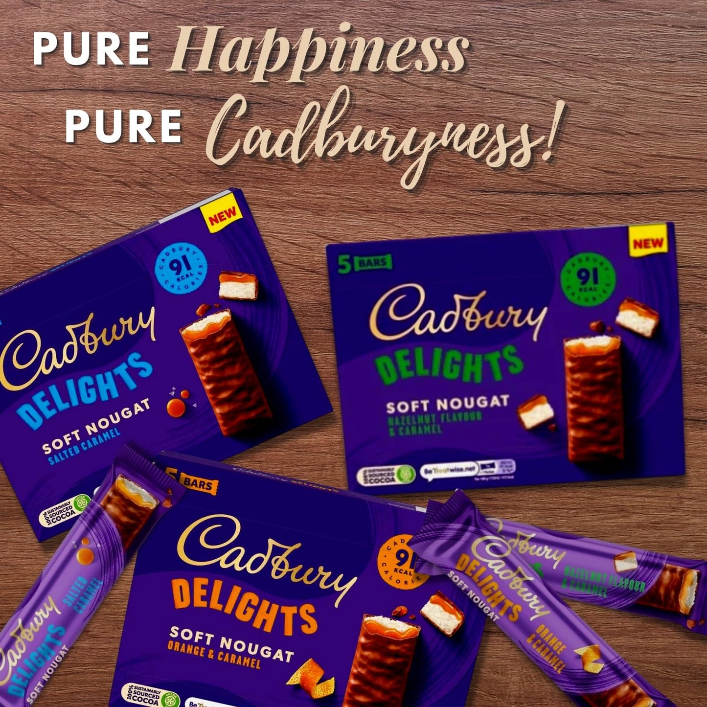 Cadbury Delight Soft Nougat Hazelnut & Caramel 88g