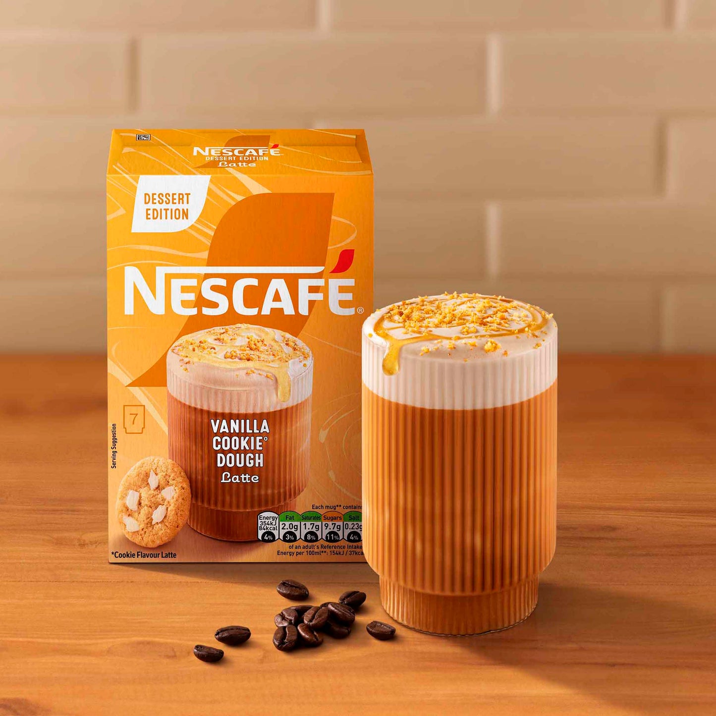 Nescafe Vanilla Cookie Dough Latte Sachets 7 x 19.5g