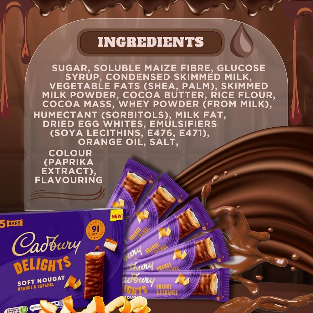Cadbury Delight Soft Nougat Hazelnut & Caramel 88g