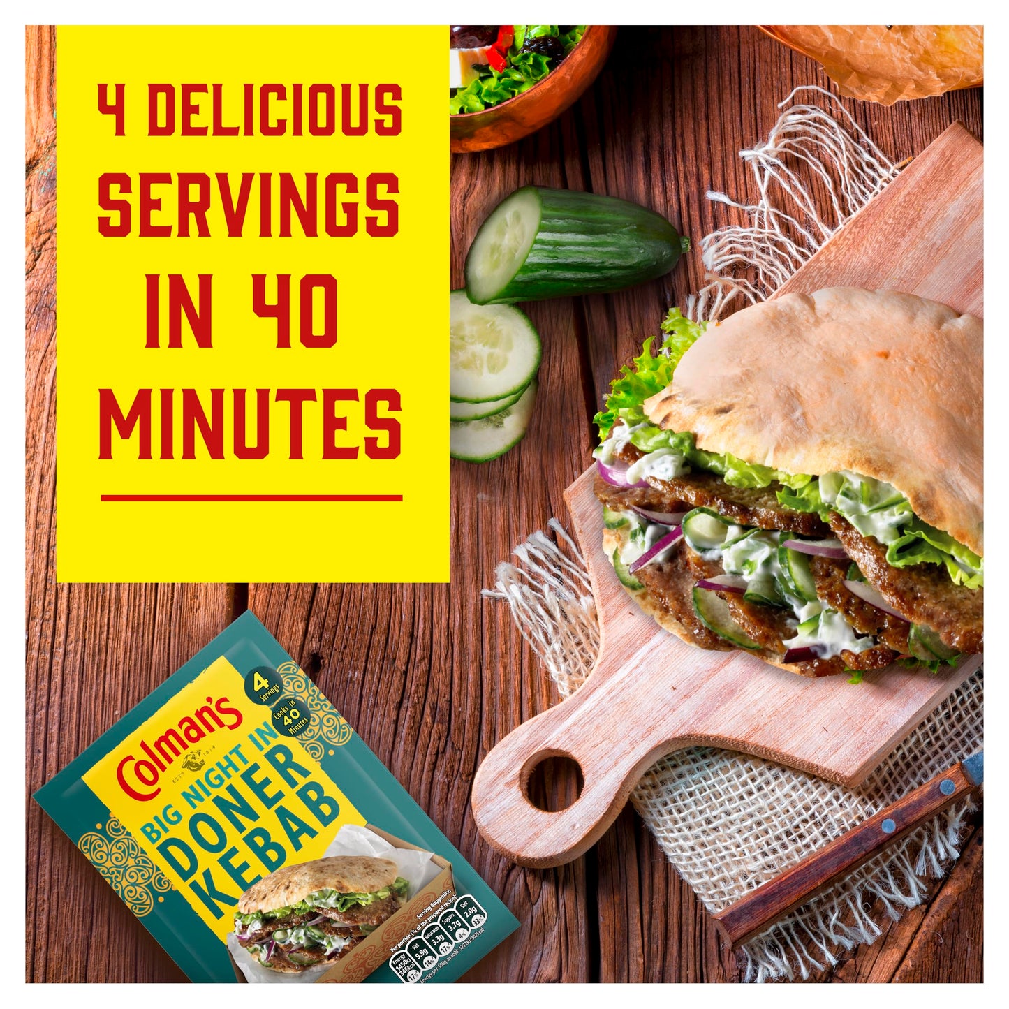 Colman's Big Night In Doner Kebab Seasoning Mix 4 servings 38g