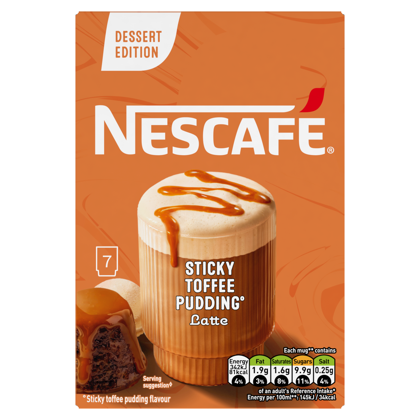 Nescafe Gold Sticky Toffee Pudding Latte Sachets 7 x 20g