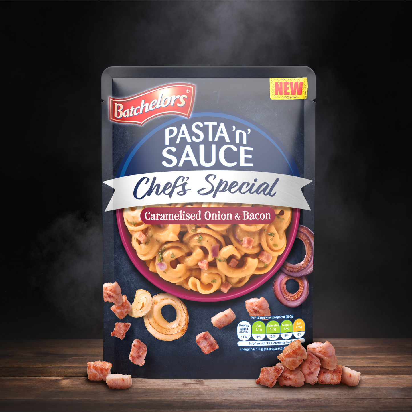 Batchelor Chef Special Carmelized Onions and Smokey Bacon Pasta 99g