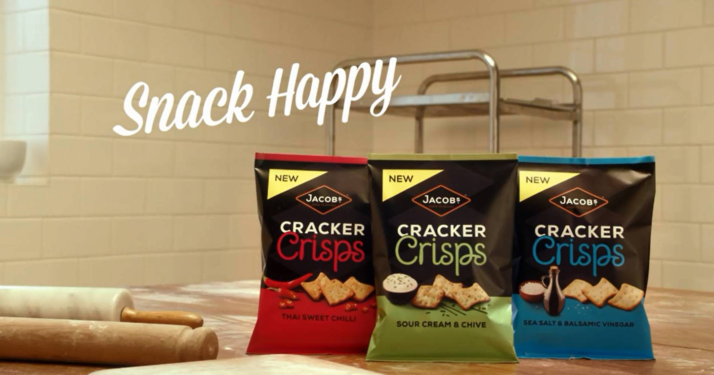 Jacobs Cracker Crisps Salt & Balsamic Sharing Bag Snacks 150g