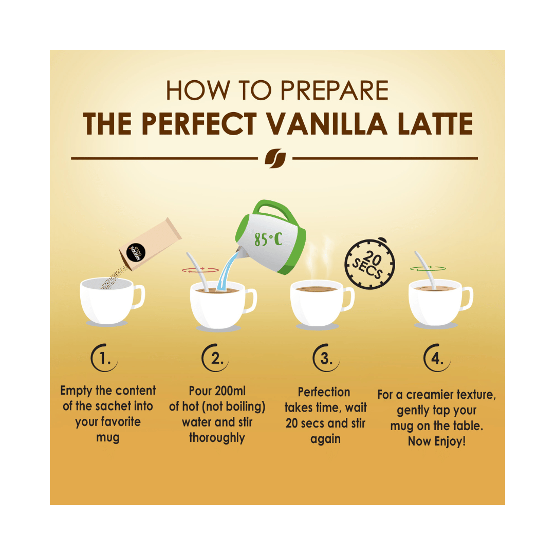 Nescafe Gold Vanilla Latte Instant Coffee 8 x 18.5g Sachets