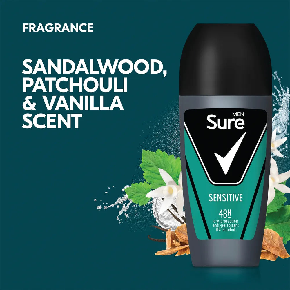 Sure Men Anti-Perspirant Roll On Sensitive 50ml