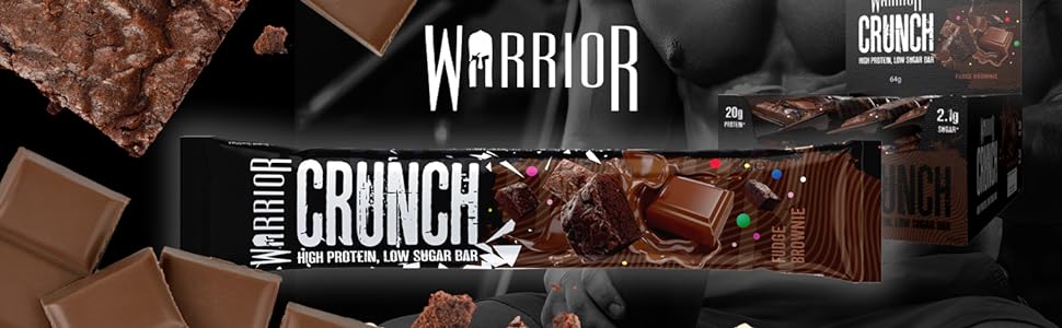 Warrior Crunch High Protein Low Sugar Bar Fudge Brownie Flavour 64g