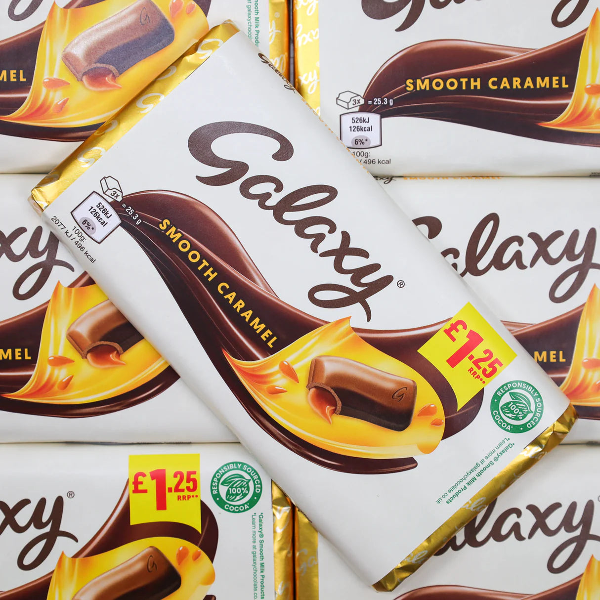 Galaxy Smooth Caramel & Milk Chocolate Block Bar 135g