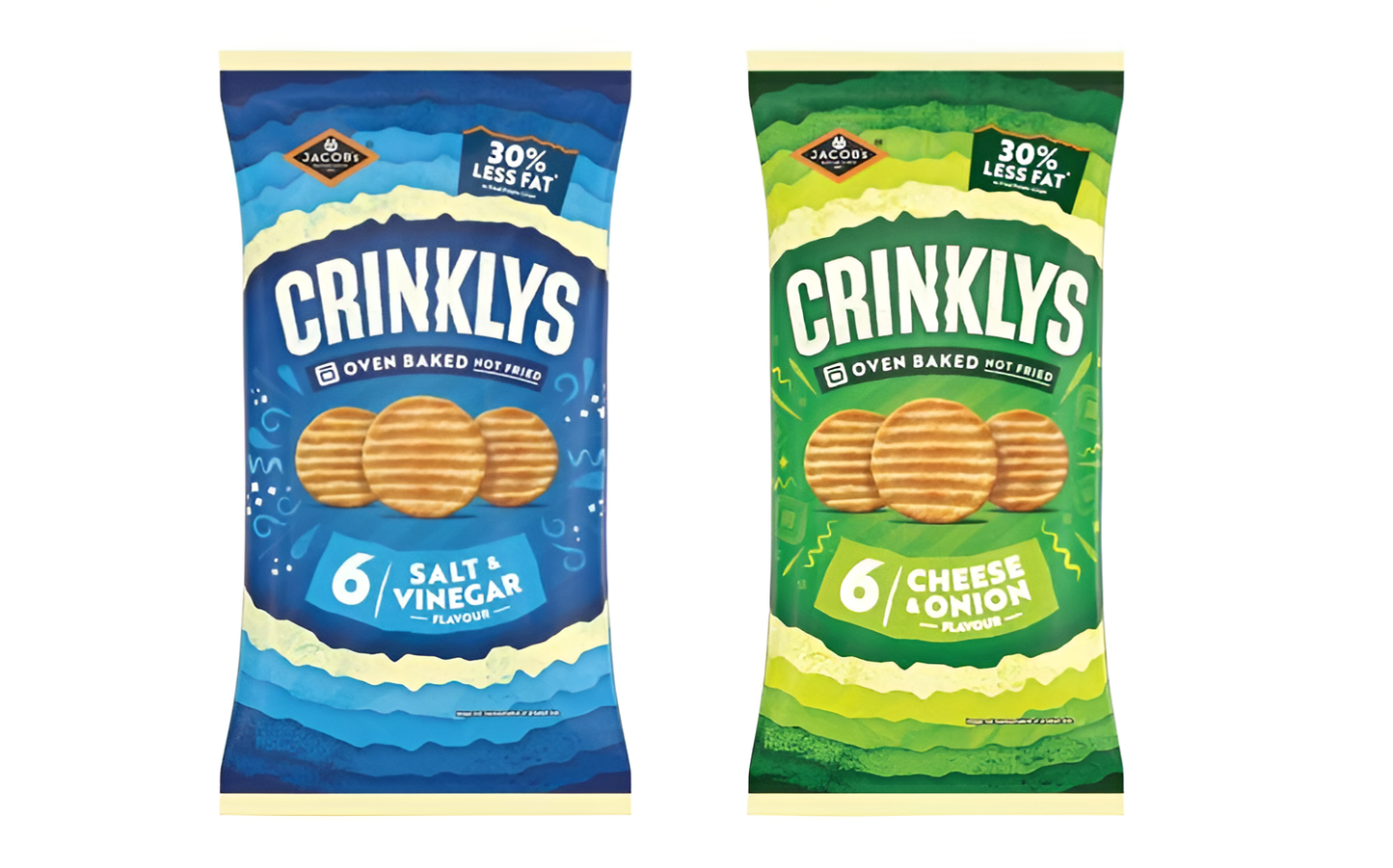 Jacob's Baked Crinkleys Cheese & Onion 6 pack