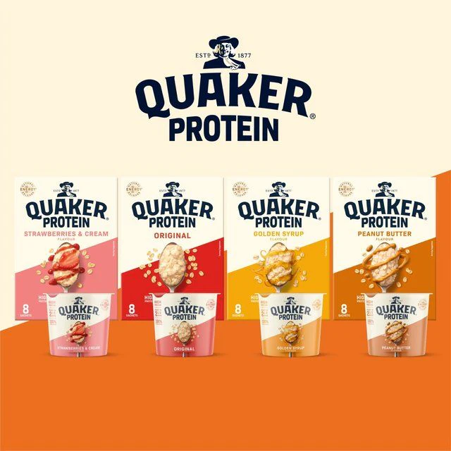 Quaker Protein Strawberries & Cream Porridge 8 Pack 336g