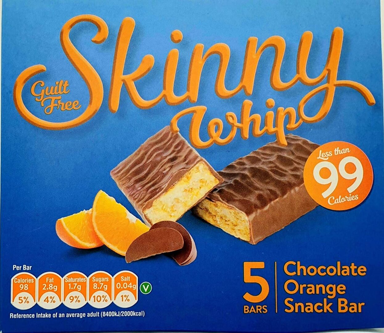Skinny Whip Chocolate Orange Bars 5 Pack 100g