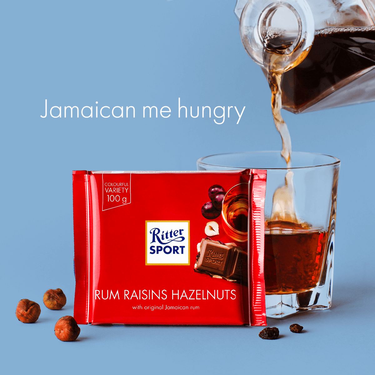 Ritter Sport Rum Raisins Hazelnuts 100g