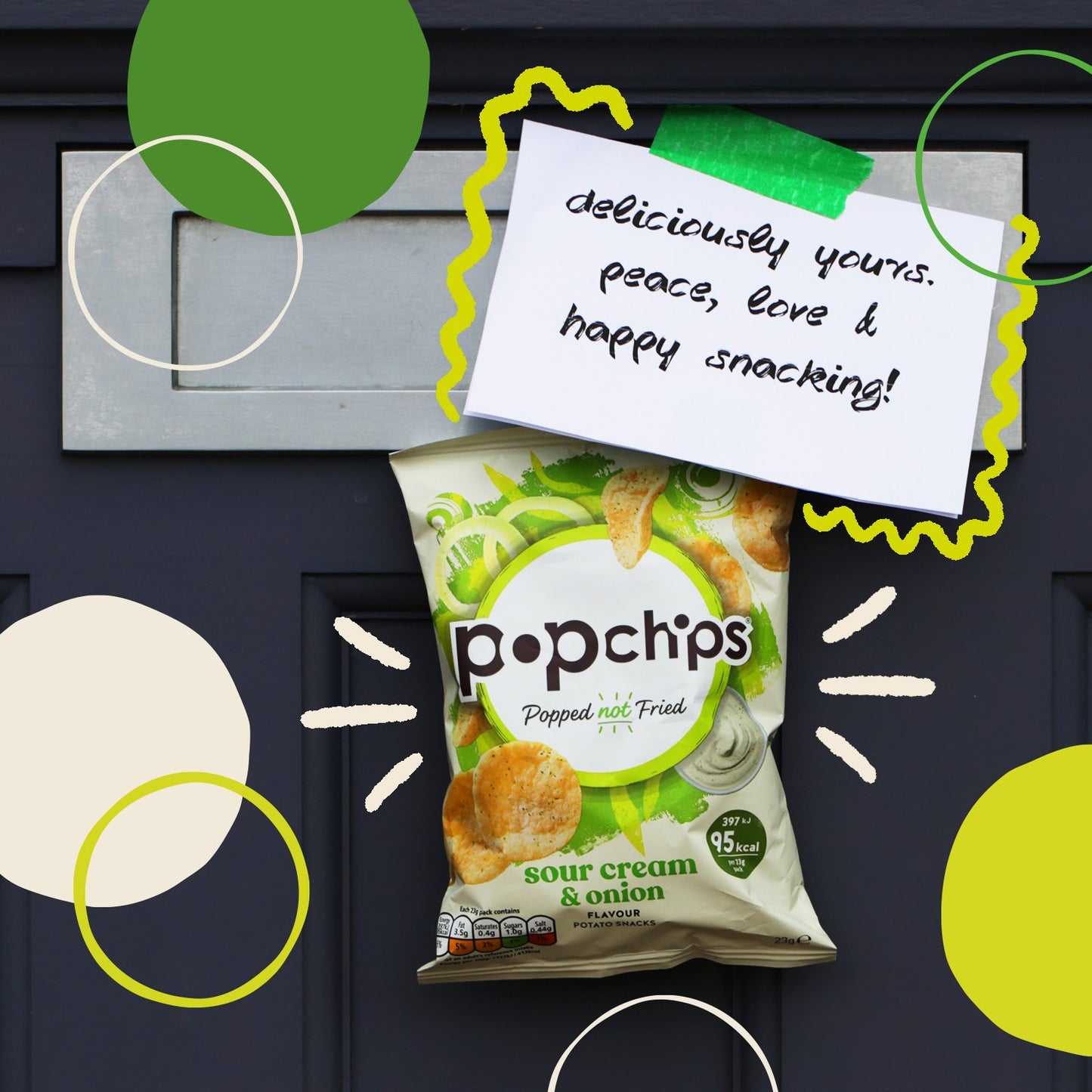 Popchips Sour Cream & Onion Flavour Potato Snacks 50g