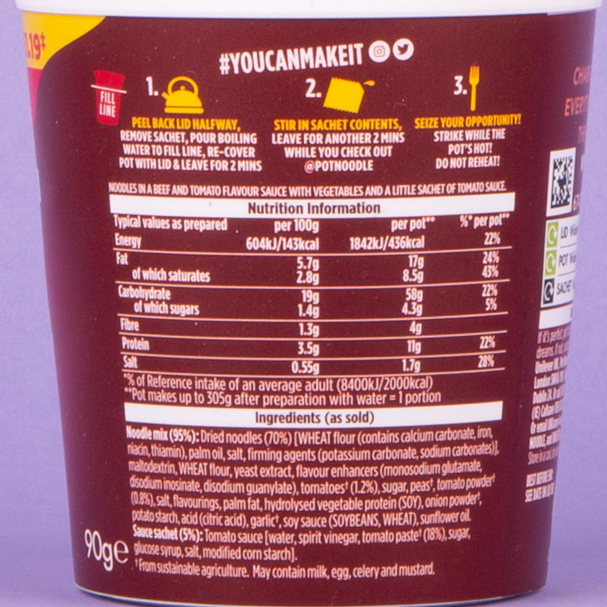 Pot Noodle Beef & Tomato Flavour 90g