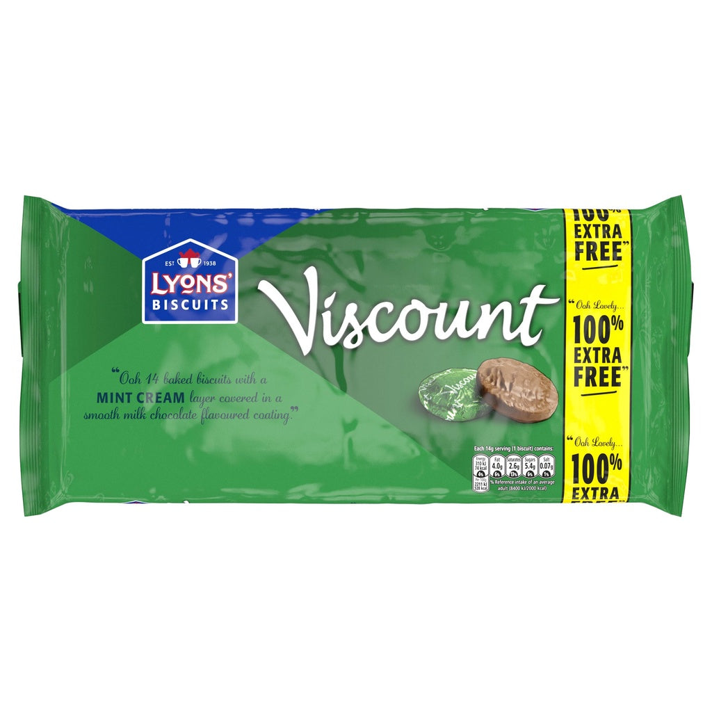 Lyons Viscount Mint Chocolate Biscuit 196g