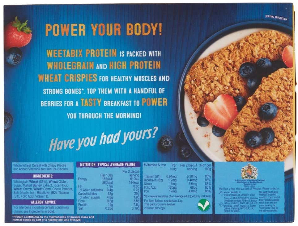 Weetabix High Protein Wholegrain Wheat Cereal x 24 Biscuits
