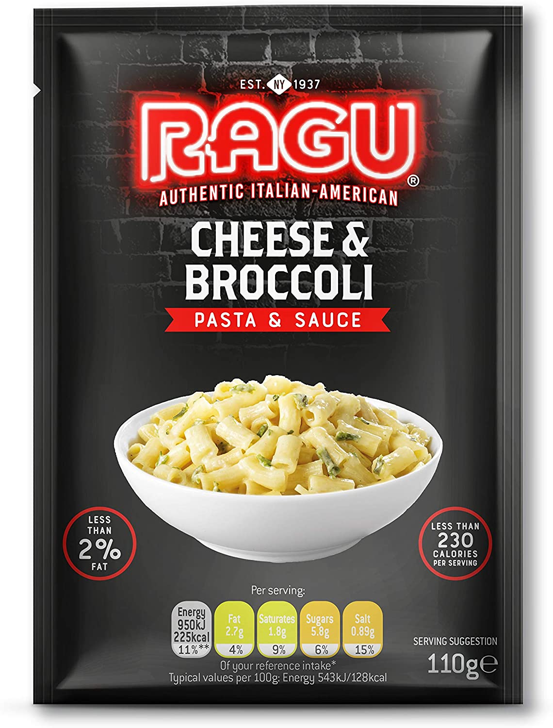 Ragu (Authentic Italian-American) Pasta & Sauce : Cheese & Broccoli flavor 110g.