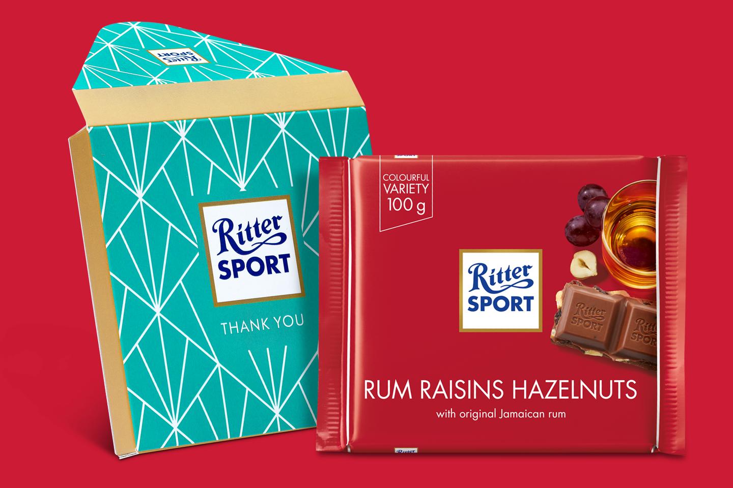 Ritter Sport Rum Raisins Hazelnuts 100g