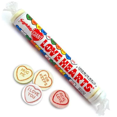 Swizzels Giant Love Hearts Rolls Fruit Flavour Fizzy Sweets (4 Pack) 105g